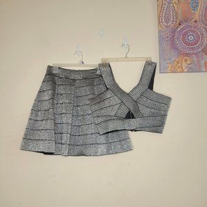 Charlotte Russe Silver Skirt and Top Size XL